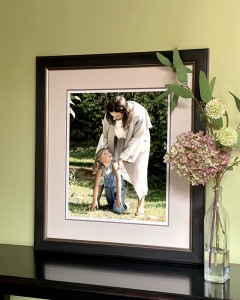 art print of Jesus helping little girl who's fallen